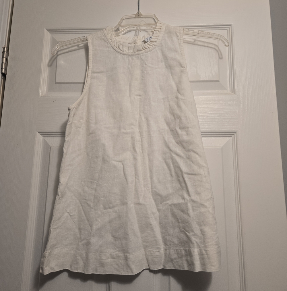 crown & ivy Cream Ruffle-Neck Sleeveless Tank